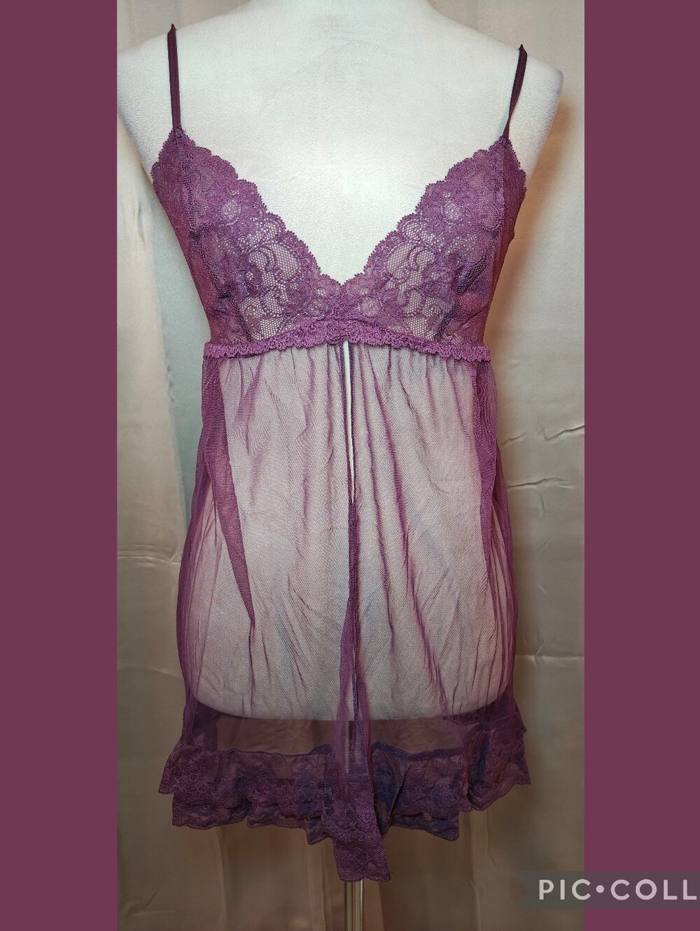 💜Y2K 2003 VICTORIA’S SECRET DUSTY PLUM BABYDOLL FLYAWAY LINGERIE SLIP DRESS💜